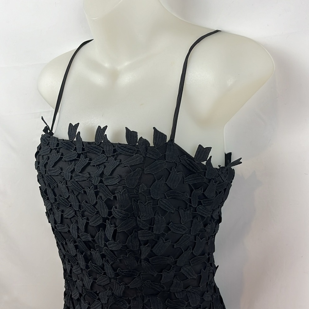 Bardot Liana Leaf Lace Overlay Lined Sleeveless Midi Black Dress Size S -‎ 4 - Picture 7 of 16